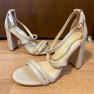 Tan strappy heels